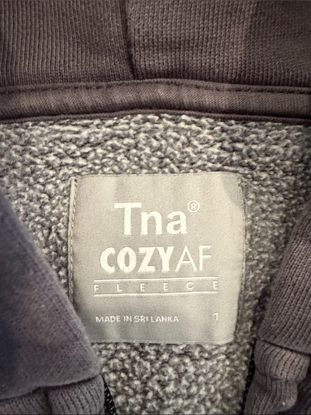TNA Women's Full-Zip Hoodie - Charcoal Gray - Picture 2 of 2